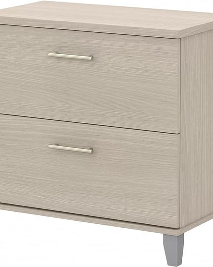 Bush Furniture Somerset 2 Drawer Lateral File Cabinet in Sand Oak - LeafyLoom