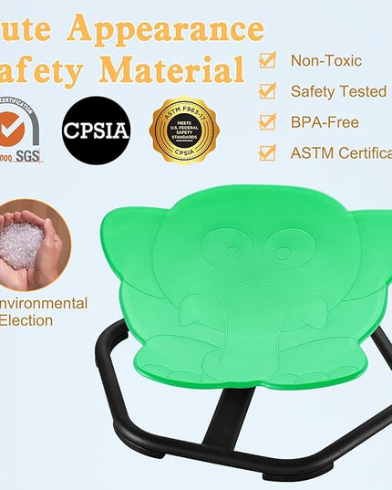 Spinning Chair for Autistic Kids Sit and Spin Chair for Kids Swivel Sensory Chair Elephant Spinning Seat Autism Sensory Chair Items for Sensory Room Training Balance Body Coordination - LeafyLoom