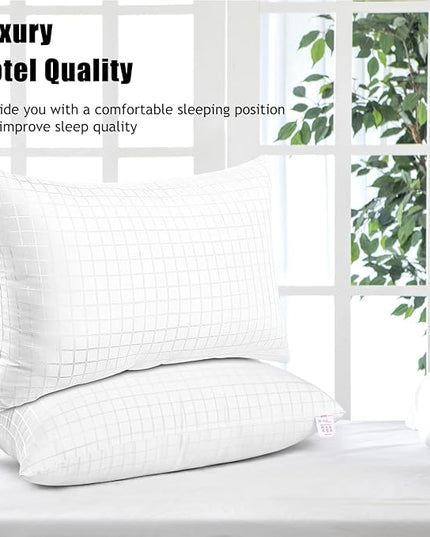 EIUE 2 Pack Queen Size Bed Pillows for Sleeping,Super Soft Down Alternative Microfiber Filled Pillows,20 x 30 Inches,white - LeafyLoom