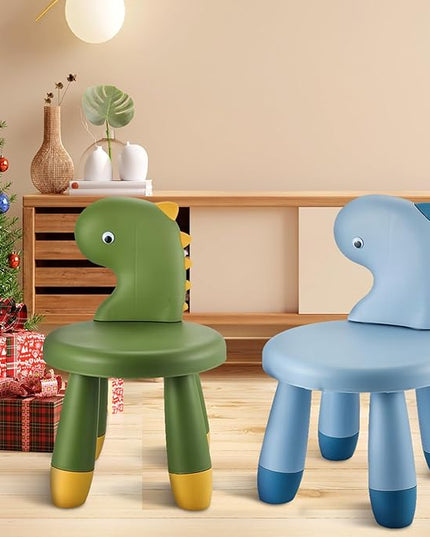 2 Pcs Plastic Dino Chair Sturdy Dinosaur Chairs Lightweight Activity Chairs Ergonomic Design Anti Slip Step Stool for Indoor Outdoor - LeafyLoom