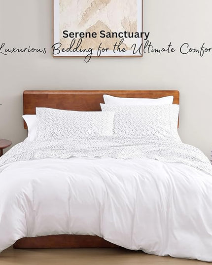 LANE LINEN 100% Organic Cotton Queen Sheet Set, 4Pc Cotton Sheets Queen Size Bed set, Soft & Breathable Percale Weave, Deep Pocket Queen Sheets, Hotel-Quality Bed Sheets Queen Size - Haze Grey - LeafyLoom