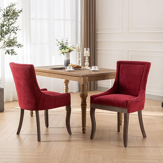 NicBex Haerin-SD-00087-LWJ Dining Chairs, 22.8"x20.8"x35.4", Burgundy - LeafyLoom