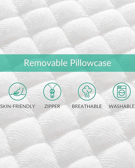 AM AEROMAX 2.75 Inches Queen Size Hyper Slim Memory Foam Pillow for Stomach and Back Sleepers - Thin, Flat Design for Cervical Neck Alignment and Deeper Sleep. - LeafyLoom