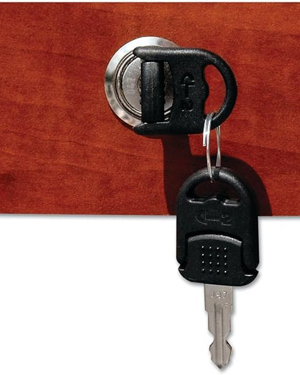 Alera ALEVA572816MY 15.88 in. x 20.5 in. x 28.38 in. Valencia Series 3-Drawer Mobile File Pedestal - Mahogany - LeafyLoom