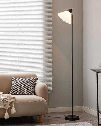 Floor Lamp Standing Lamp Adjustable Head Arcylic Shade Floor Lamps for Living Room/Office/Bedroom (Black) - LeafyLoom