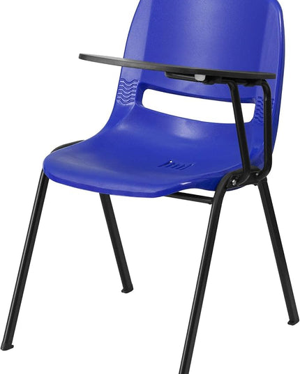Flash Furniture Burgundy Ergonomic Shell Chair with Left Handed Flip-Up Tablet Arm - LeafyLoom