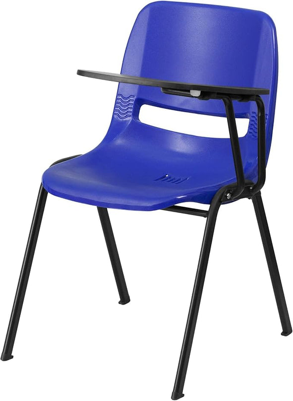 Flash Furniture Burgundy Ergonomic Shell Chair with Left Handed Flip-Up Tablet Arm - LeafyLoom