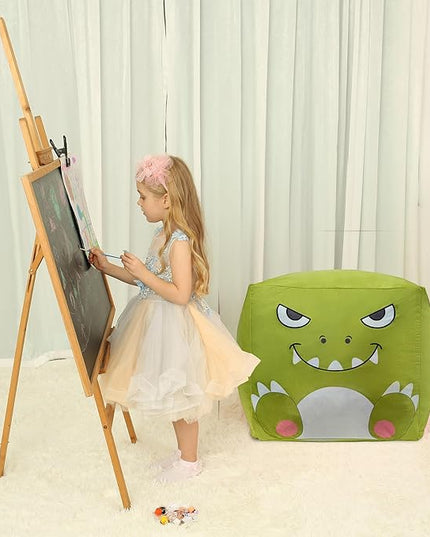 Dinosaur Bean Bag for Stuffed Animals Storage, Stuffed Animal Storage Bean Bag Chair, Extra Large Size, Velvet Super Soft Cover Only - LeafyLoom