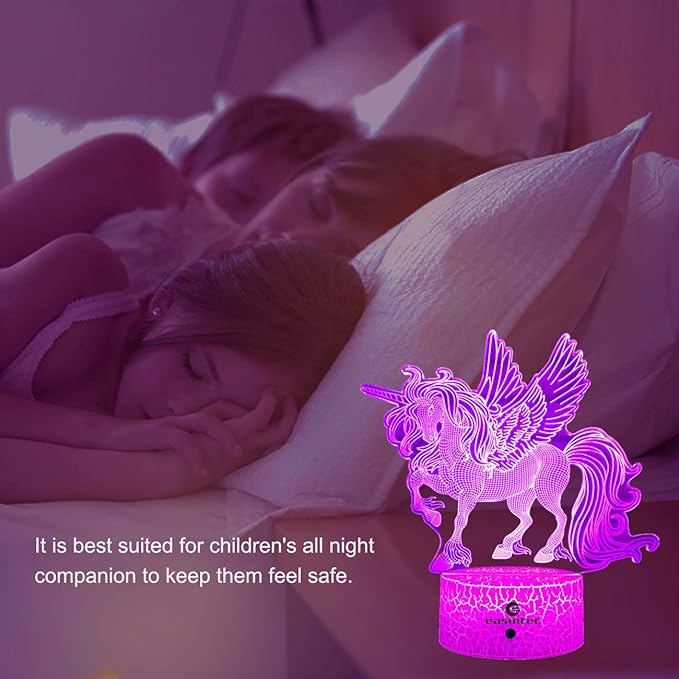easuntec Unicorn Gifts Night Lights for Kids with Remote & Smart Touch 7 Colors + 16 Colors Changing Dimmable Unicorn Toys 1 2 3 4 5 6 7 8 Year Old Girl Gifts (Unicorn 16WT) - LeafyLoom
