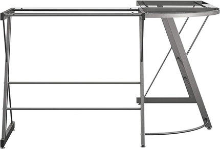 Ameriwood Home Odin Glass L-Shaped Computer Desk, Gray - LeafyLoom