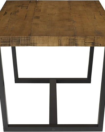 Walker Edison Andre Modern Solid Wood Dining Table, 72 Inch, Rustic Oak - LeafyLoom