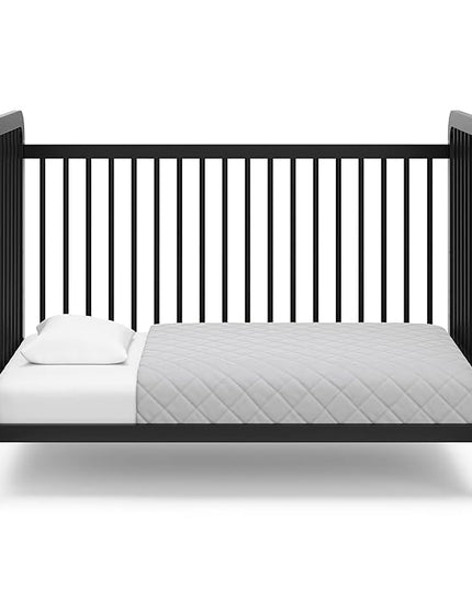 Storkcraft Pasadena 3-in-1 Convertible Crib (Black) – GREENGUARD Gold Certified, Converts to Daybed and Toddler Bed, Fits Standard Full-Size Crib Mattress, Adjustable Mattress Height - LeafyLoom