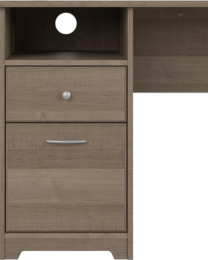 Bush Furniture Cabot 72W L Shaped Computer Desk with Drawers, Ash Gray - LeafyLoom