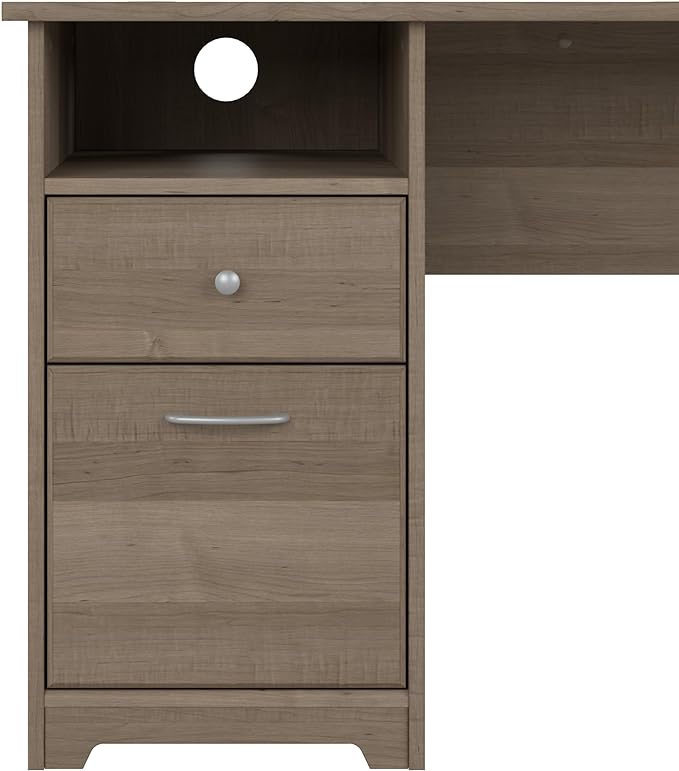 Bush Furniture Cabot 72W L Shaped Computer Desk with Drawers, Ash Gray - LeafyLoom