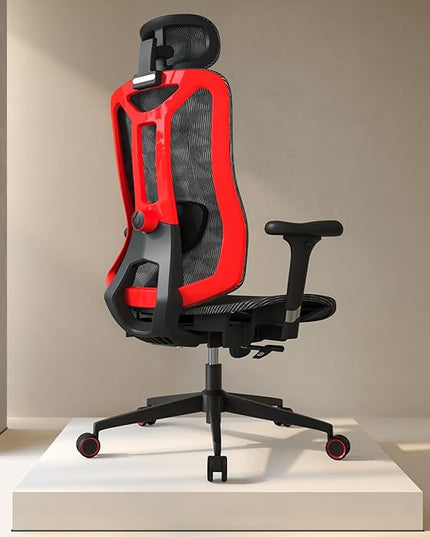 Ergonomic Mesh Office Chair - High Back Desk Chair with 3D Lumbar Support, Seat Depth Adjustable Office Chair with Headrest, 3D Armrest, Ergonomic Gaming Chair for Home Office,Tilt Function - LeafyLoom