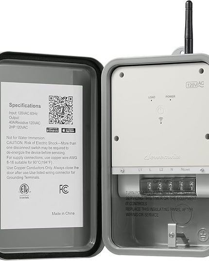 DEWENWILS Pool Pump Timer, Outdoor Smart WiFi Box, Heavy Duty 40A 120VAC 2HP Wireless Controller Timer for Pool, Water Heater, Compatible with Smart Phone, Alexa, Google Assistant, ETL Listed DEWENWILS