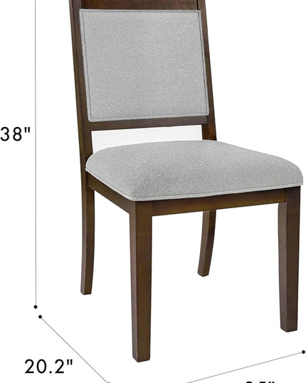 HomePop Classic Parsons Dining Chairs, Gray solid woven (set of 2) - LeafyLoom