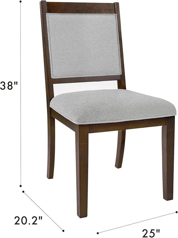 HomePop Classic Parsons Dining Chairs, Gray solid woven (set of 2) - LeafyLoom