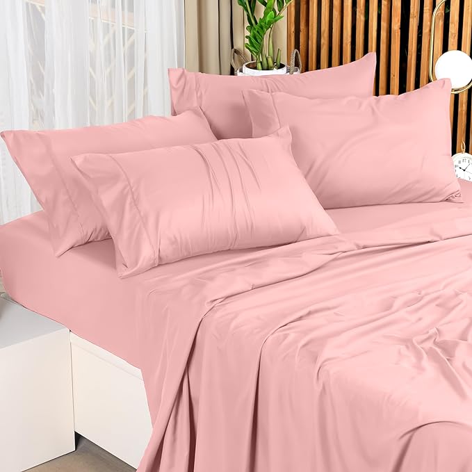 Utopia Bedding Queen Bed Sheets Set - 4 Piece Bedding - Brushed Microfiber - Shrinkage and Fade Resistant - Easy Care (Queen, Pink) - LeafyLoom