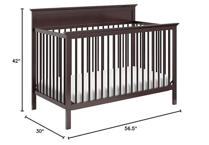 Storkcraft Carmel 5-in-1 Convertible Crib (Espresso) - GREENGUARD Gold Certified, Converts to Toddler Bed & Full-Size Bed, Fits Standard Full-Size Crib Mattress, 4 Adjustable Mattress Heights - LeafyLoom