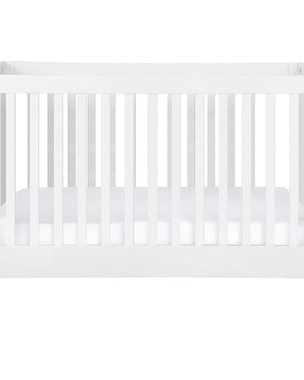 Babyletto Maki Full-Size 2-in-1 Portable Folding Crib with Toddler Bed Conversion Kit in White, Greenguard Gold Certified - LeafyLoom