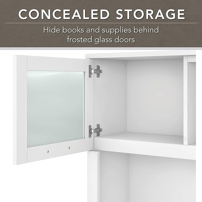 Bush WC81911 Somerset Transitional Hutch, White - LeafyLoom