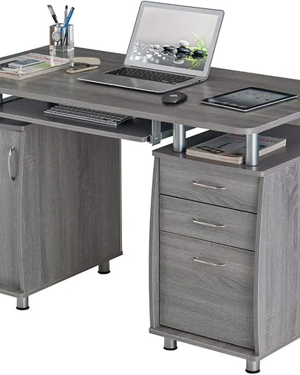 NicBex Laik-DW-00043-DX Desks, 47.5" W x 23.5" D x 30" H, Gray - LeafyLoom