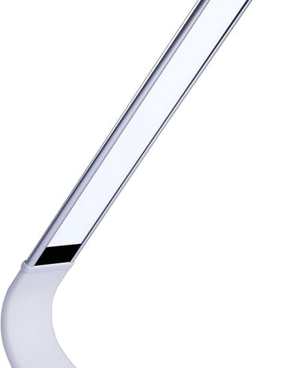 Luxe Cordless Eye Friendly LED Desk Lamp, USB Rechargeable up to 40 Hours of Continuous Light, Touch Control 6 Brightness Levels 3 Light Modes 360° Adjustable Modern Design Portable (Silver) (Silver) - LeafyLoom