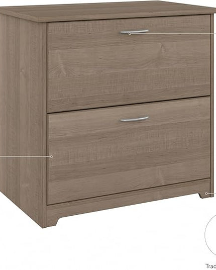 Bush WC31280 Cabot 2-Drawer Lateral File Cabinet, Letter/Legal, Ash Gray, 31-Inch - LeafyLoom