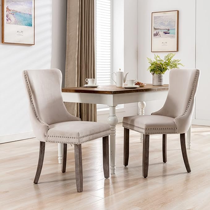 NicBex Haerin-SD-00116-LWJ Dining Chairs, 27.4"x20.4"x37.4", Beige - LeafyLoom
