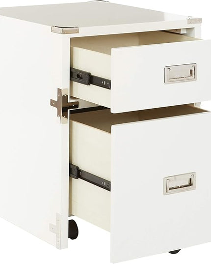 OSP Home Furnishings Wellington 2-Drawer File Cabinet, White - LeafyLoom