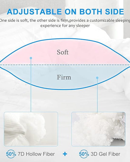 EIUE Hotel Collection Bed Pillows for Sleeping 2 Pack Standard Size，Pillows for Side and Back Sleepers,Super Soft Down Alternative Microfiber Filled Pillows,20 x 26 Inches - LeafyLoom