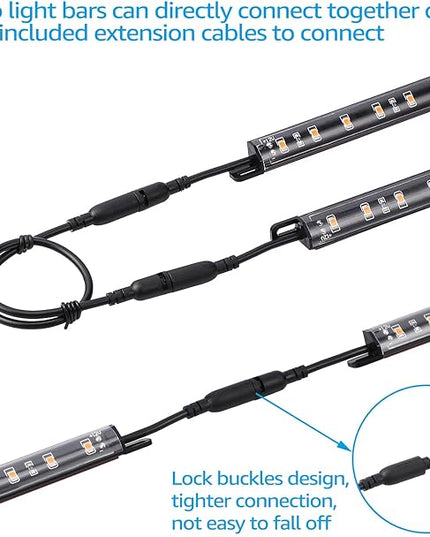 TORCHSTAR LED Safe Lighting Kit, (6) 12 Inch Linkable Light Bars + Rocker Switch + UL Power Adapter, 900LM, Input 100-240V, for Under Cabinet Gun Safe Locker Closet Showcase, 5000K Daylight TORCHSTAR