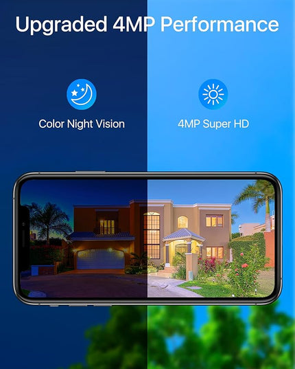 ZOSI 2.5K WiFi Security Camera Wireless Outdoor System,2TB HDD,8 Channel NVR for 24/7 Recording,4 x 4MP Cameras for Home with Color Night Vision,Person Vehicle Detection,2-Way Talk,Siren Alarm,Plug-in ZOSI