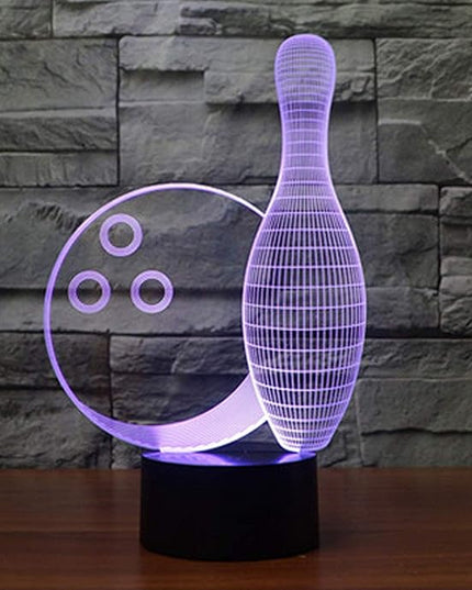 Creative Bowling Bottle 3D Night Light USB Powered Touch Switch Remote Control LED Decor Optical Illusion 3D Lamp 7/16 Colors Changing Children Kids Toy Christmas Xmas Brithday Gift - LeafyLoom