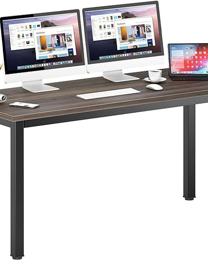 DlandHome Computer Desk Home Office Table Writing Desk Study Table Gaming Desk Worstation (63 inch, Walnut) - LeafyLoom