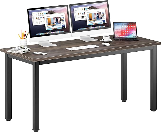 DlandHome Computer Desk Home Office Table Writing Desk Study Table Gaming Desk Worstation (63 inch, Walnut) - LeafyLoom