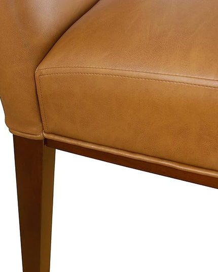 HomePop Kolbe Dining Chair - Carmel Faux Leather (Single Pack) - LeafyLoom