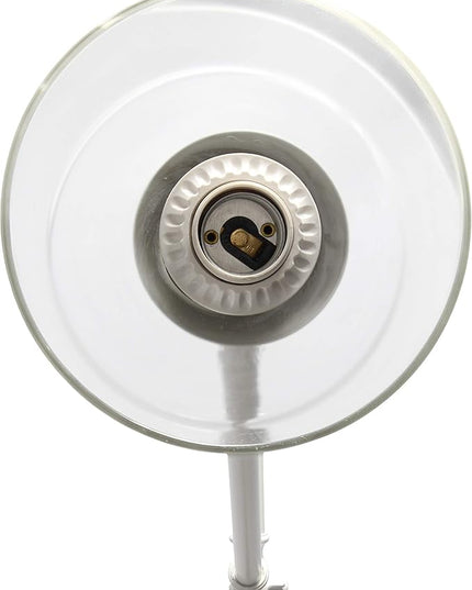 Elegant Designs LF1030-WHT Pivot Arm Glass Shade Floor Lamp, White - LeafyLoom