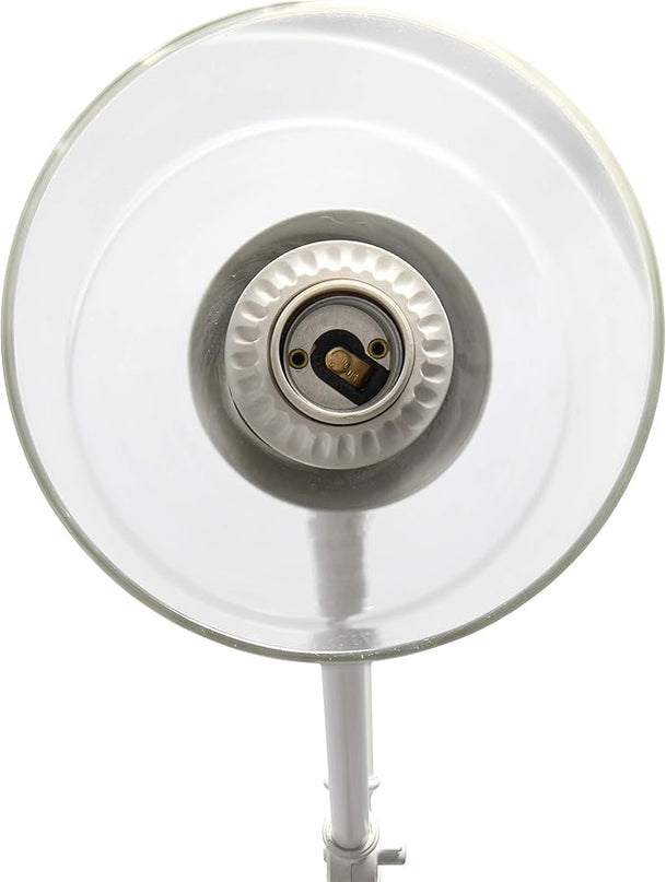 Elegant Designs LF1030-WHT Pivot Arm Glass Shade Floor Lamp, White - LeafyLoom