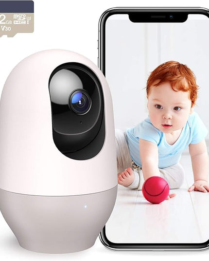 nooie Baby Monitor with SD Card,Baby Monitor with Camera 360 Camera, WiFi Baby Cam with Phone App, AI MotionTracking and Sound Detection,1080P Night Vision Two-Way Audio nooie