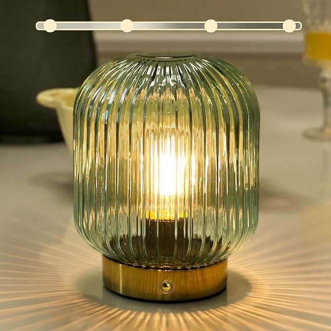 MJ PREMIER Rechargeable Battery Operated Lamp Cordless Lamp Portable Dimmable Brightness Lamps USB LED Table Light with Memory Function Emergency Lamp for Power Outage for Indoor,Outdoor Green - LeafyLoom