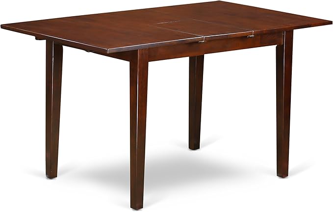 East West Furniture NOFK7-MAH-W 7 Piece Room Set Consist of a Rectangle Wooden Table with Butterfly Leaf and 6 Kitchen Dining Chairs, 32x54 Inch - LeafyLoom