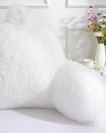 Aimuan Reading Pillow Bed Rest Wedge Large Adult Backrest Pillow with Arms Back Support for Sitting Up in Bed Cushion Incline Rest Sleeping Snoring Pillow,Whtie Standard - LeafyLoom