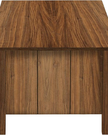 NicBex Coffee Table Wooden Coffee Table with Storage Rectangle Center Tables with Open Shelf and Cabinet Dining Table for Living Room, Dining Room, Office, and Bedroom,43.31" W, Walnut - LeafyLoom