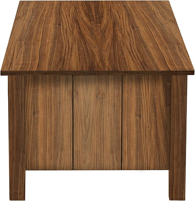 NicBex Coffee Table Wooden Coffee Table with Storage Rectangle Center Tables with Open Shelf and Cabinet Dining Table for Living Room, Dining Room, Office, and Bedroom,43.31" W, Walnut - LeafyLoom