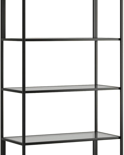 Sauder Harvey Park Bookcase/Book Shelf, Black - LeafyLoom