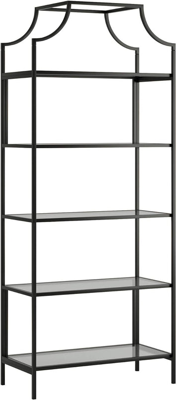 Sauder Harvey Park Bookcase/Book Shelf, Black - LeafyLoom