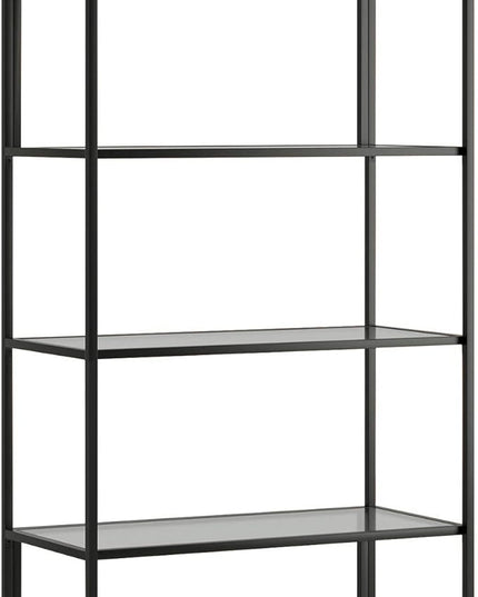 Sauder Harvey Park Bookcase/Book Shelf and Console Table, Black Finish - LeafyLoom