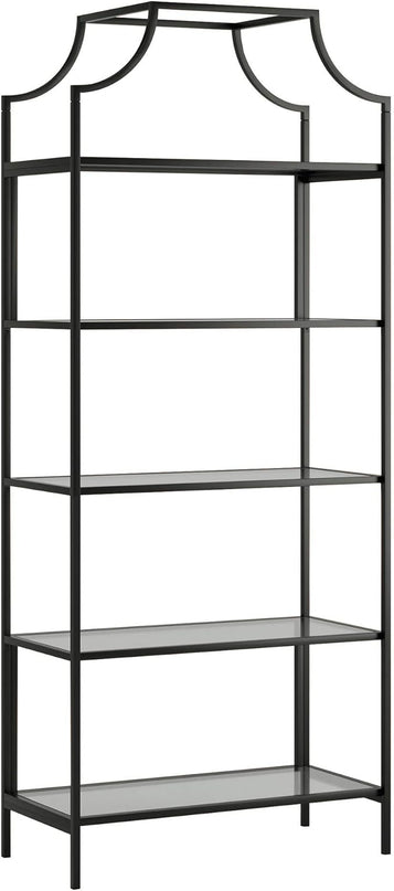 Sauder Harvey Park Bookcase/Book Shelf and Console Table, Black Finish - LeafyLoom